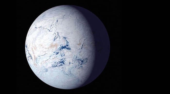 Image of a ice-covered planet.